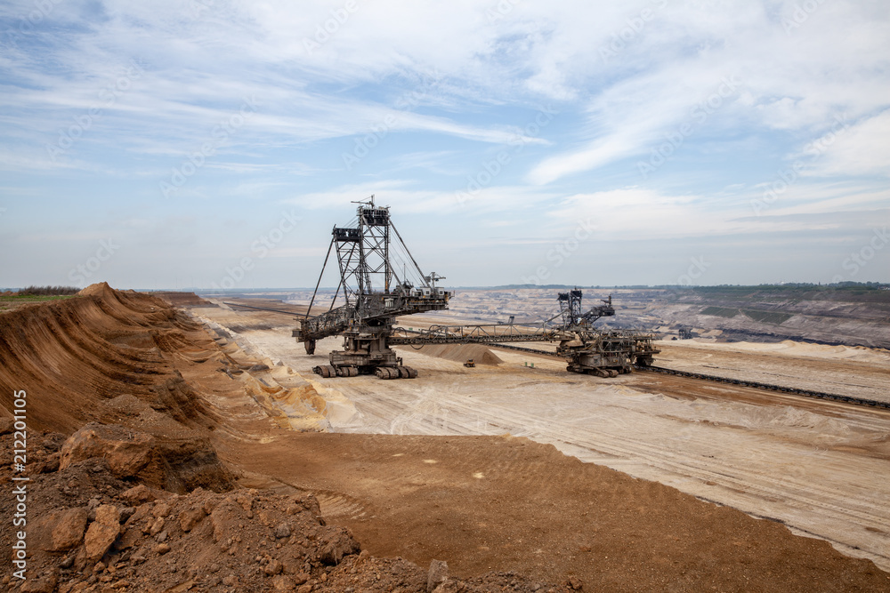 brown coal open pit inden and excavator Germany power industry