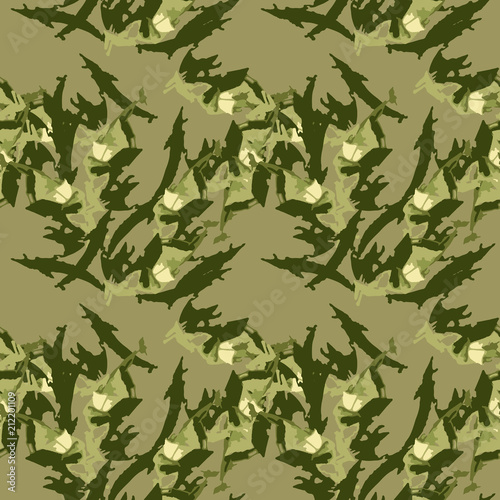 Military camouflage seamless pattern in different shades of green color