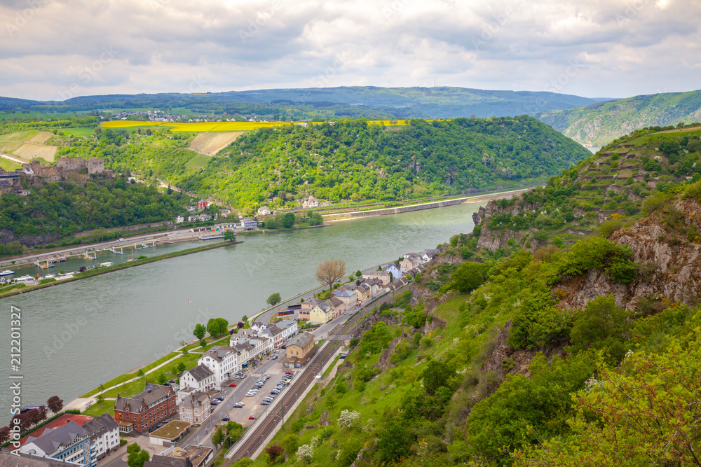 Sankt Goarshausen and St. Goar in the Rhine Valley Germany