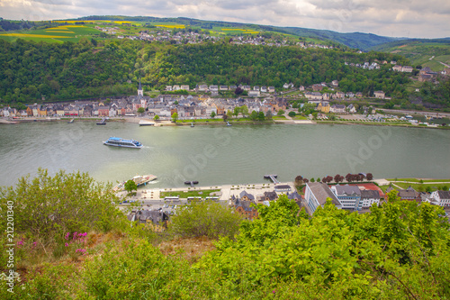 Sankt Goarshausen and St. Goar in the Rhine Valley Germany photo