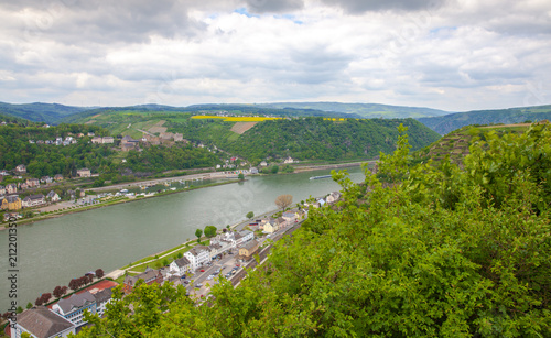 Sankt Goarshausen and St. Goar in the Rhine Valley Germany photo