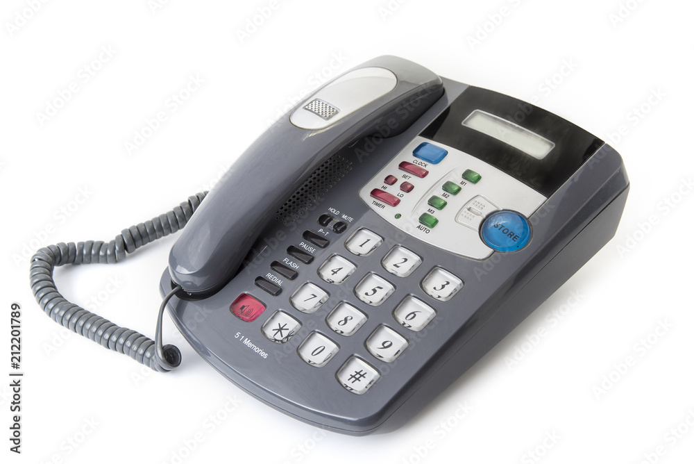 Office Desk Telephone with Coiled Phone Cord Office Desk Telephone with Coiled Phone Cord
