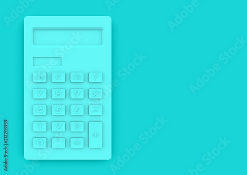 Minimalist calculator concept for business finance and education