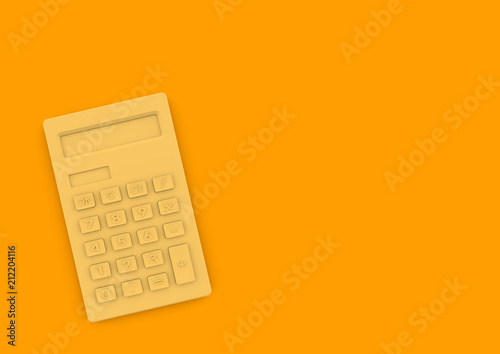 Simple calculator concept in minimalist style for business and accounting