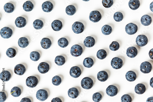  Background of large blueberries on white background, blueberry isolated