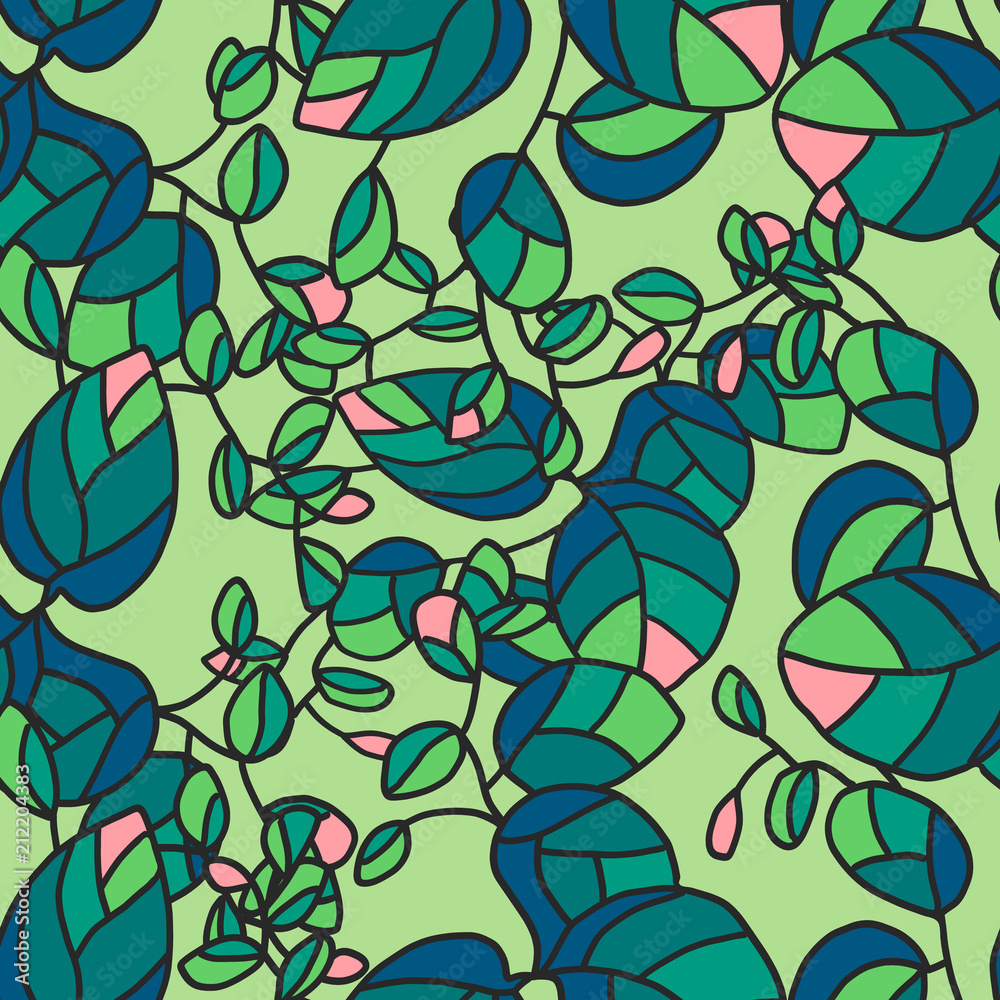 Beautiful flower and plants seamless pattern