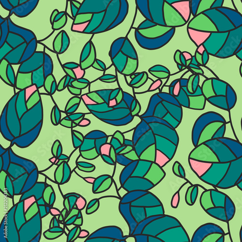 Beautiful flower and plants seamless pattern