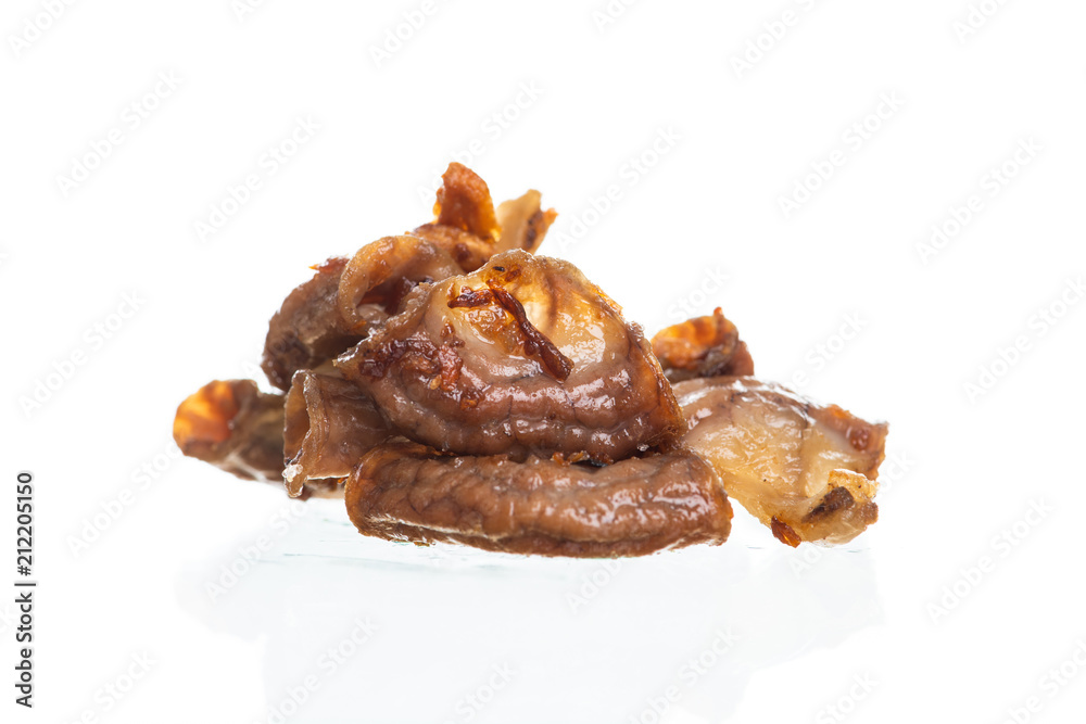 Deep fried pork small intestine or Chitterlings internal organs of pig Deep fried pork small intestine or Chitterlings internal organs of pig