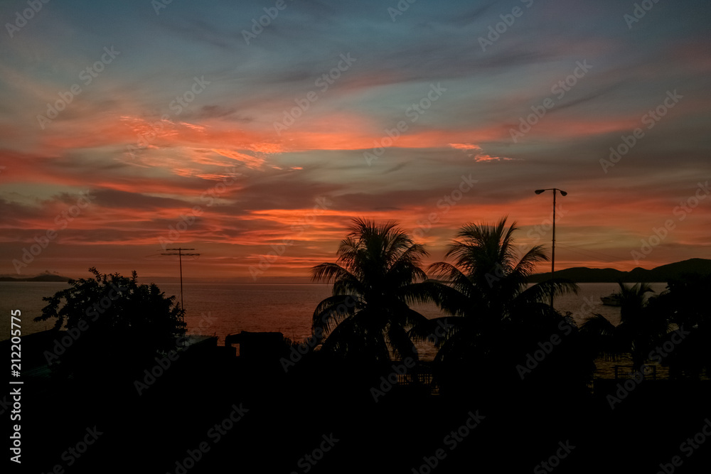 beautiful sunset on a beach in venezuela