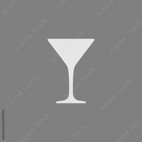 Cocktail glass icon isolated on gray background. Vector illustration.