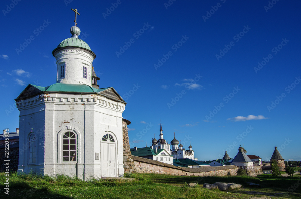 SOLOVKI, REPUBLIC OF KARELIA, RUSSIA - August, 2017: Solovki Monastery at summer day