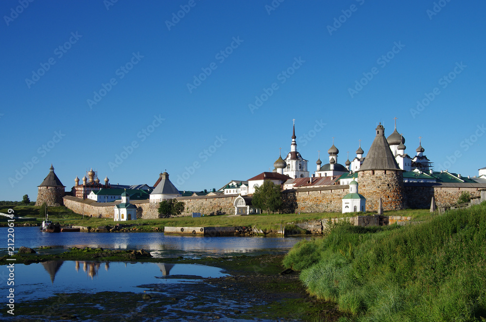 SOLOVKI, REPUBLIC OF KARELIA, RUSSIA - August, 2017: Solovki Monastery at summer day SOLOVKI, REPUBLIC OF KARELIA, RUSSIA - August, 2017: Solovki Monastery at summer day