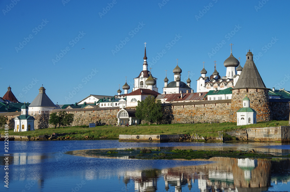SOLOVKI, REPUBLIC OF KARELIA, RUSSIA - August, 2017: Solovki Monastery in summer