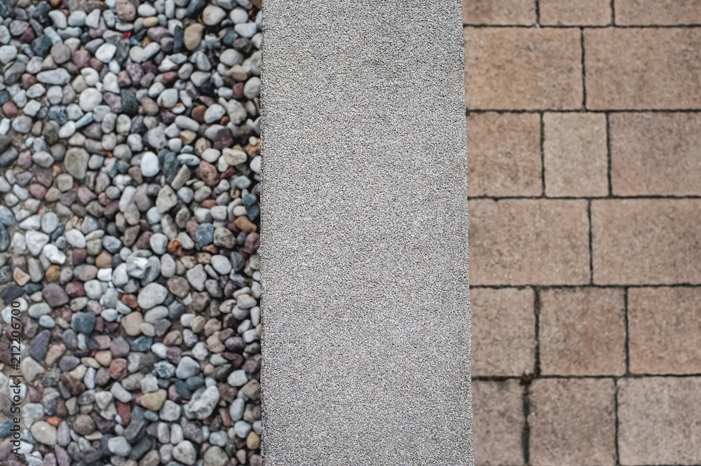 Fototapeta premium stone bricks on the sidewalk of the city with 