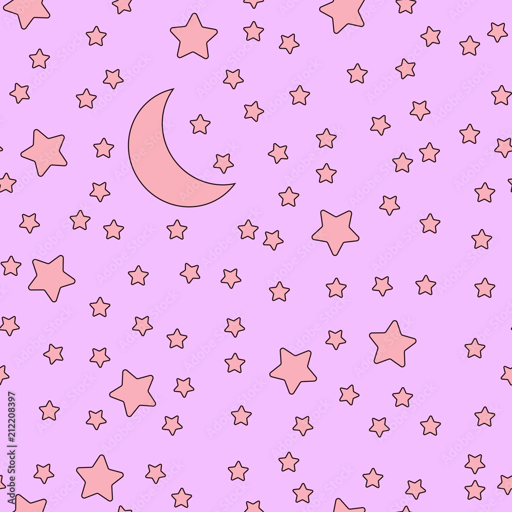 PInk Moon and Stars