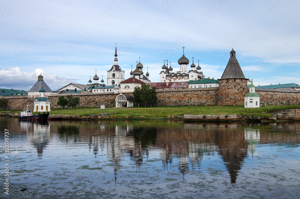 SOLOVKI, REPUBLIC OF KARELIA, RUSSIA - August, 2017: Solovki Monastery at summer day