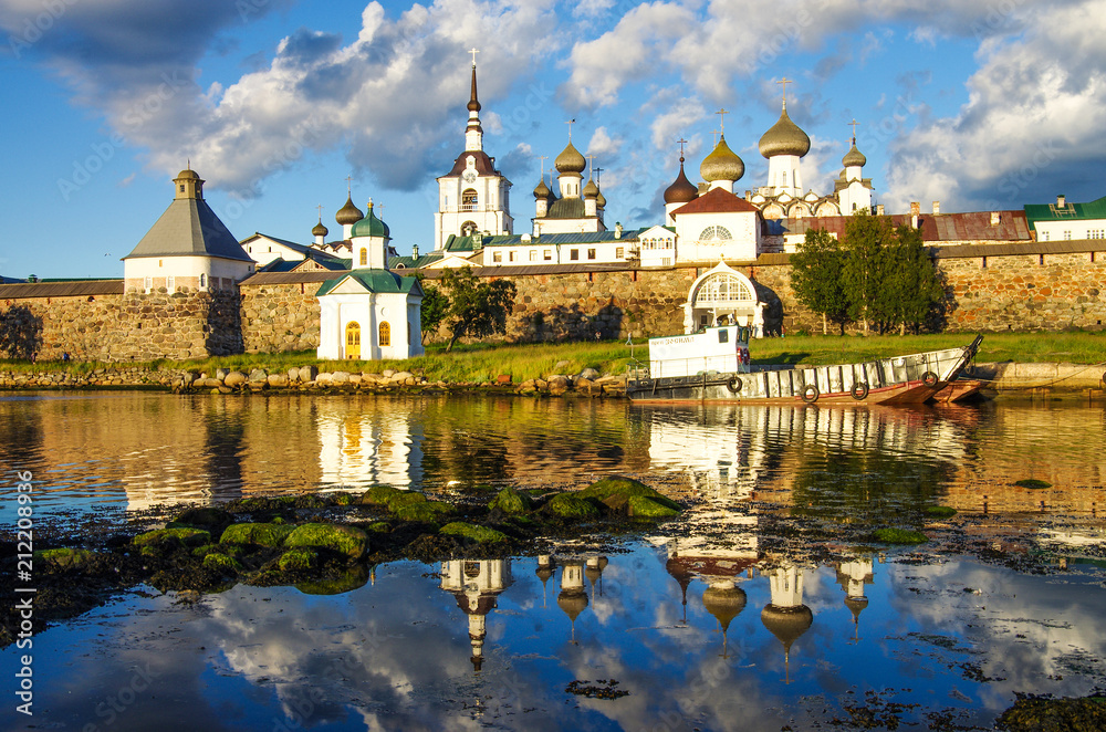 SOLOVKI, REPUBLIC OF KARELIA, RUSSIA - August, 2017: Solovki Monastery at summer day