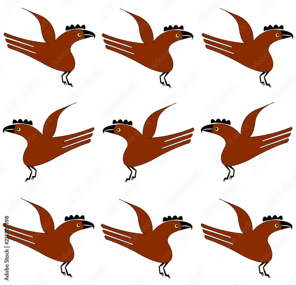 Obraz premium Parrots. Ethnic patterns of Native Americans: the Aztec, Inca, Maya, Alaska Indians (Mexico, Ecuador, Peru). Drawing in the Mexican style. Vector illustration.