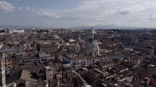 Rome, Italy. Long aerial overview of Rome during sunset. photo