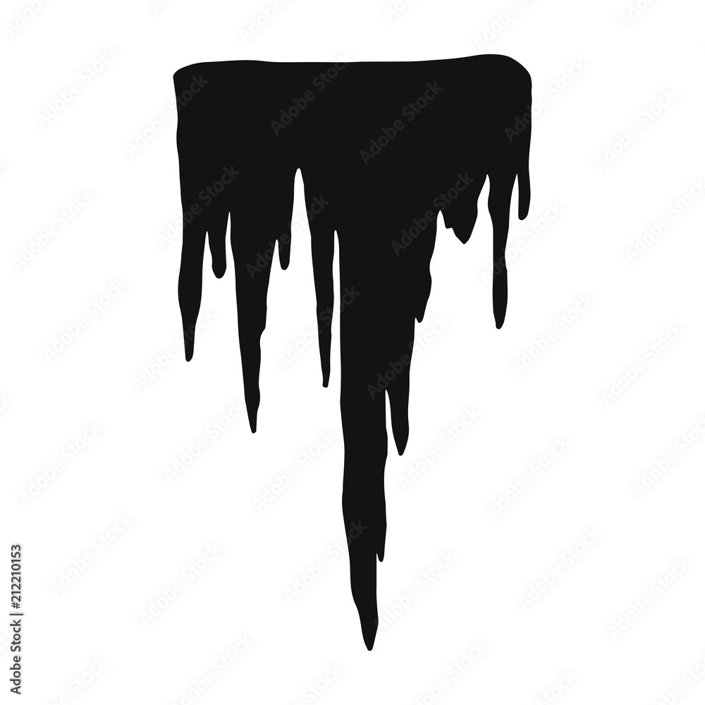 stalactites vector silhouette black. natural formations stalactites vector silhouette black. natural formations