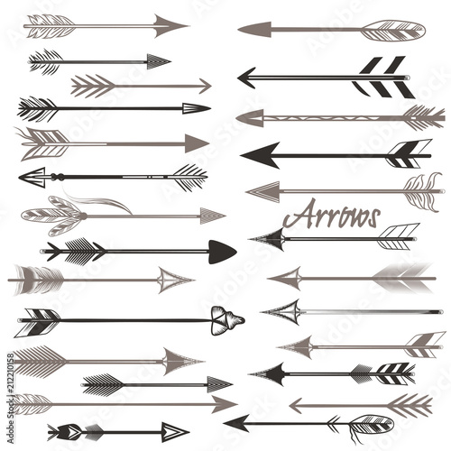 Big collection of vector tribal arrows for design