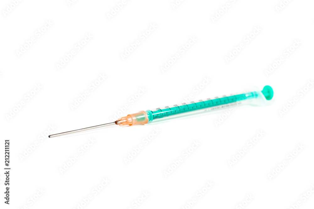 Fototapeta premium Small syringe isolated on white background