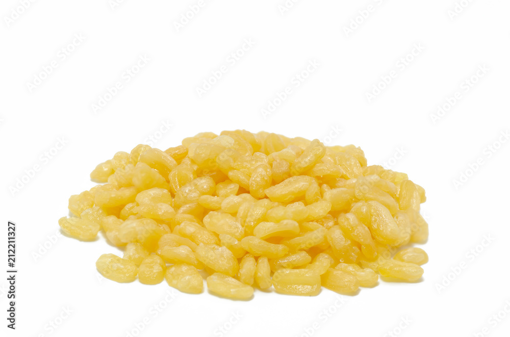 Green beans peeled off the roast with salt. Isolated on white background. Green beans peeled off the roast with salt. Isolated on white background.