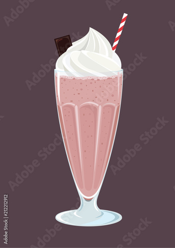 milkshake with whipped cream and chocolate
