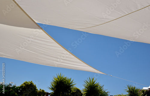 blue sky and clear awning for the sun