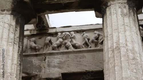 Frieze sculptural decorations of the Parthenon were designed by Fidia. Athens, Greece. photo