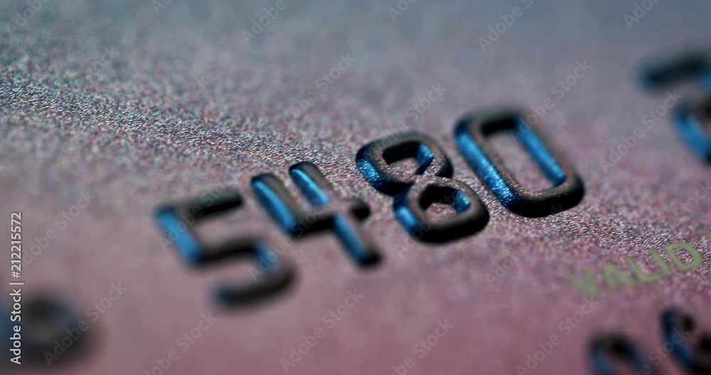 credit card numbers, 4k dolly shot