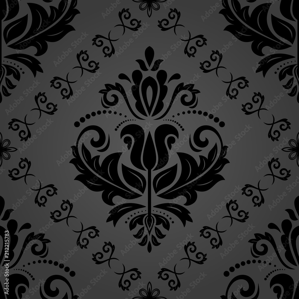 Classic seamless pattern. Traditional orient dark ornament. Classic vintage background
