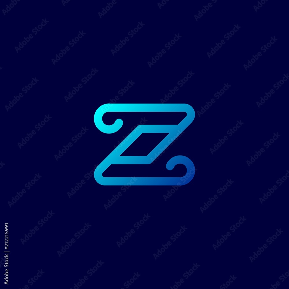 Letter Z initial blue logo design vector. Letter Z initial blue logo design vector.