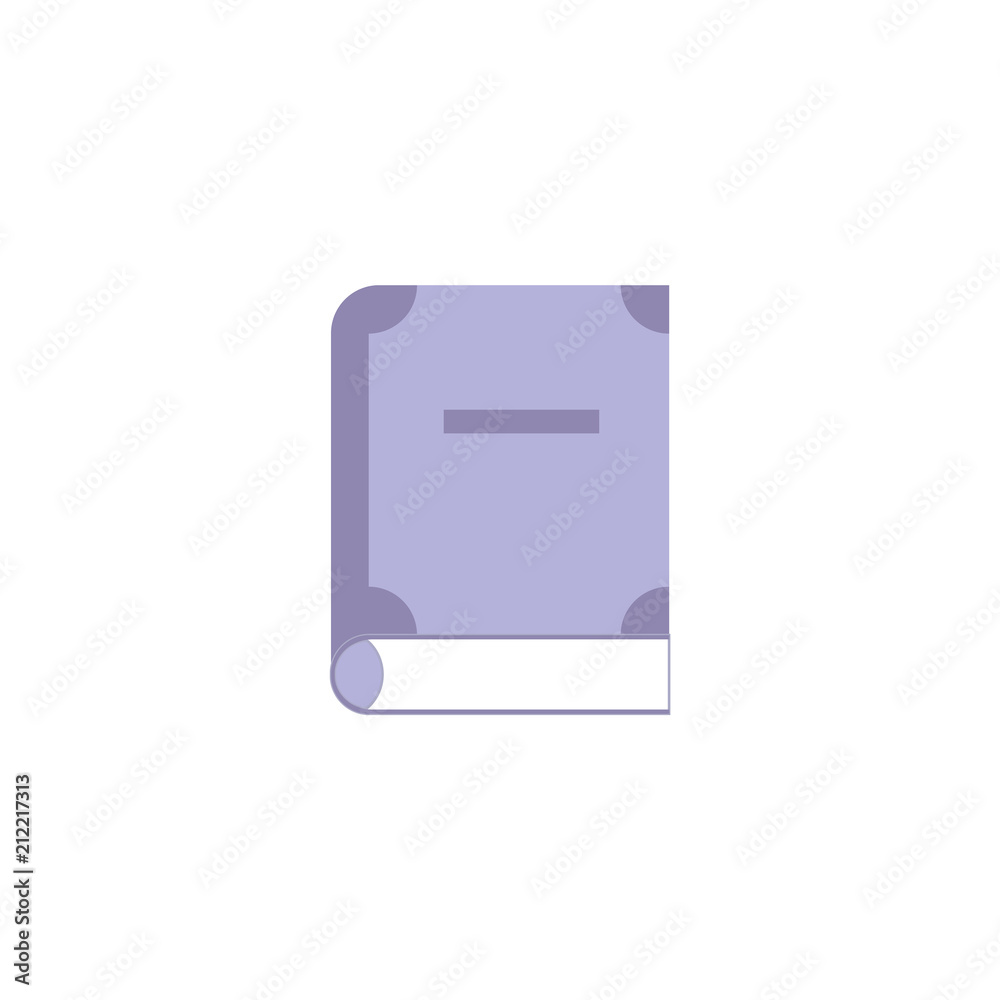 Close paper book with hardcover flat icon for back to school or literary leisure concept isolated on white background. Reading literature element for education process, vector illustration. Close paper book with hardcover flat icon for back to school or literary leisure concept isolated on white background. Reading literature element for education process, vector illustration.