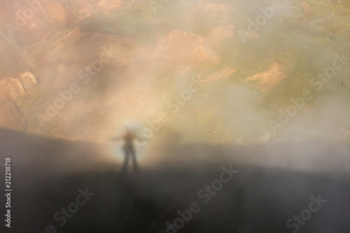 Brocken Spectre Glory / Natural optical phenomenon in central Iceland mountains © Mateusz Liberra