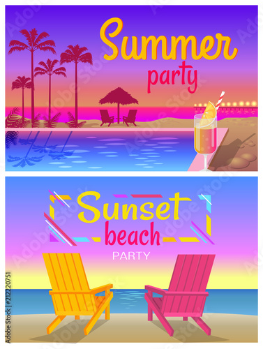 Summer Sunset Beach Party Promotional Banners