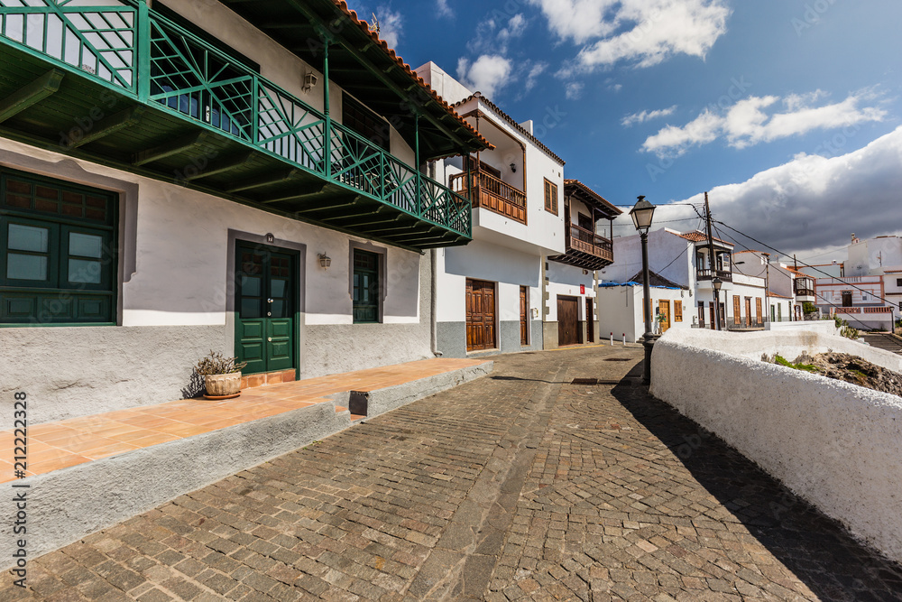 Architecture of Candelaria town on Tenerife, Spain.