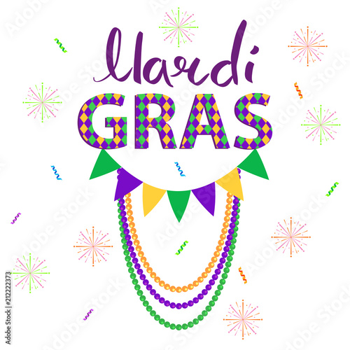 Magri Gras Carnival Vector Concept with Garlands