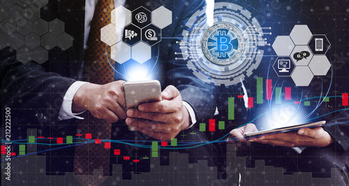 Bitcoin BTC and Cryptocurrency Trading Concept photo