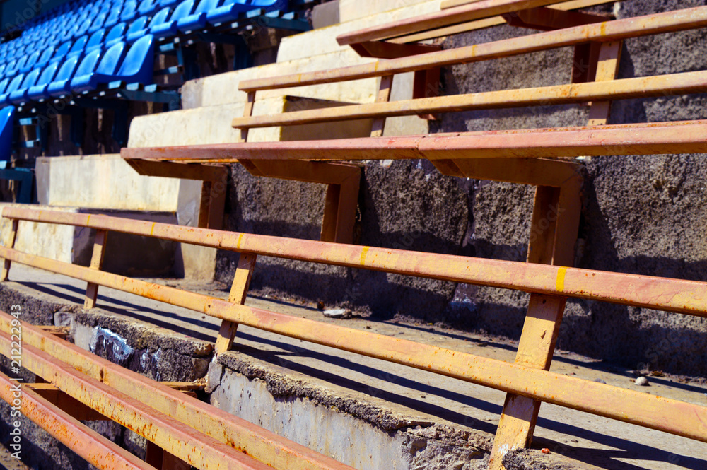 Old Iron Benches and new plastic seats Old Iron Benches and new plastic seats