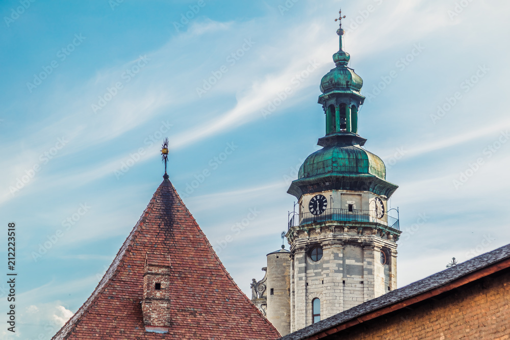 Fototapeta premium Closeup of Bernardine church in Lviv