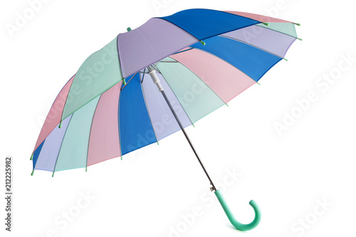 Pastel colored umbrella.