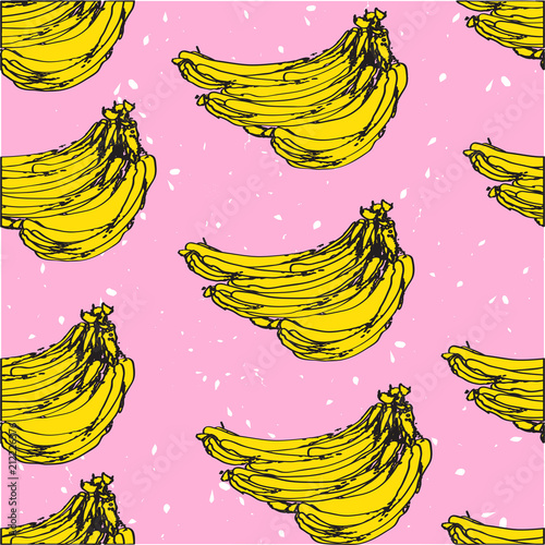 banana seamless pattern. vector trendy banana print. 
