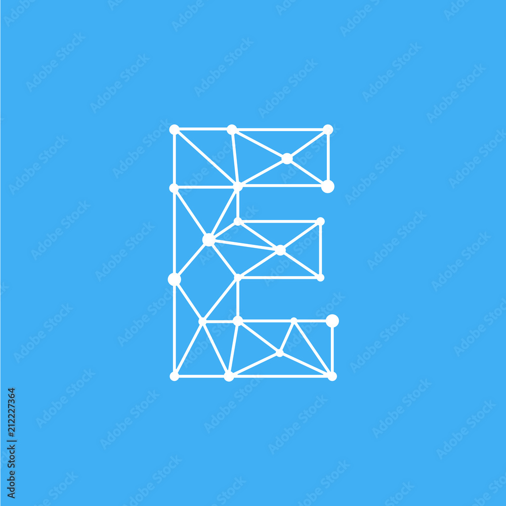 Vector Logo Letter E Dots Lines Vector Logo Letter E Dots Lines