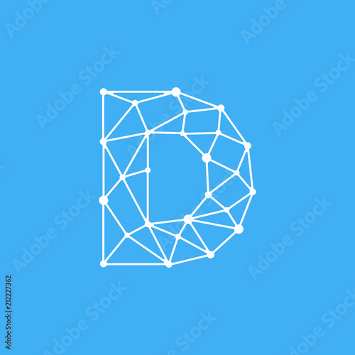 Vector Logo Letter D Dots Lines