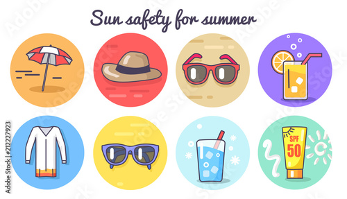 Sun Safety for Summer Poster Vector Illustration