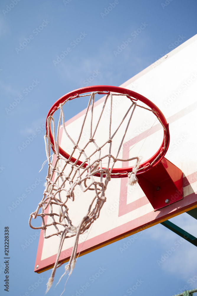 torn net on the basketball ring torn net on the basketball ring