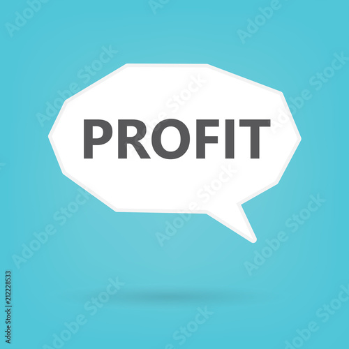 profit word on speech bubble- vector illustration