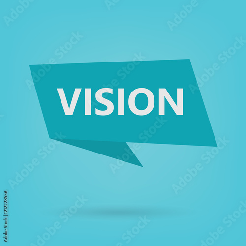 vision word on sticker- vector illustration
