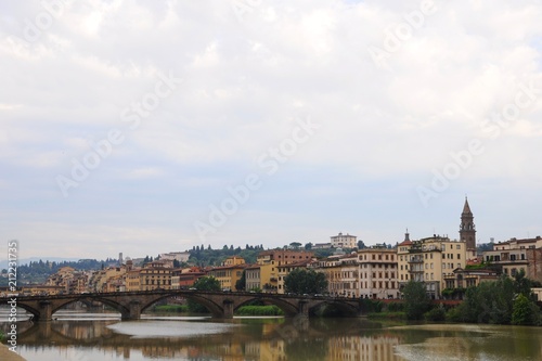 Colorful houses near the Arno River, in Florence, Italy